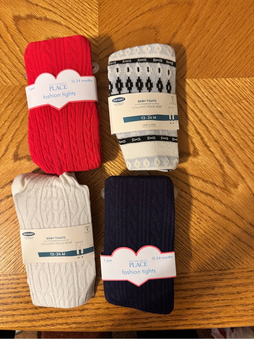 The Children's Place Baby Tights Pack - Red, White, Navy, Patterned